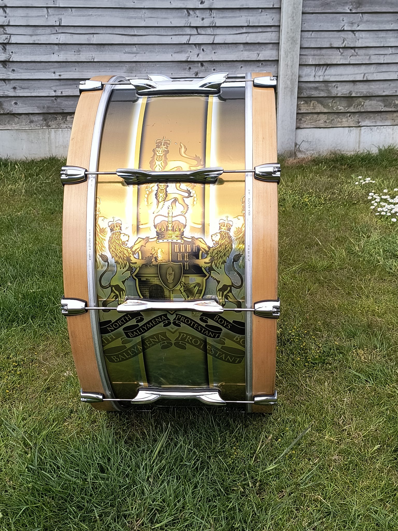 bass drum front in garden