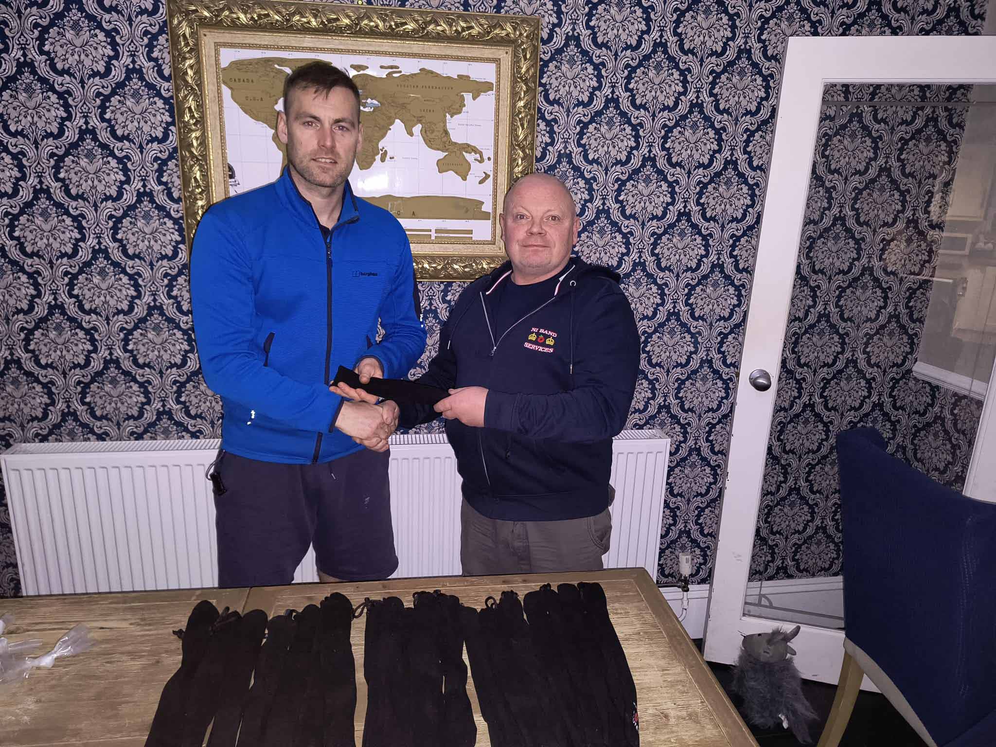 happy customer receiving new flutes